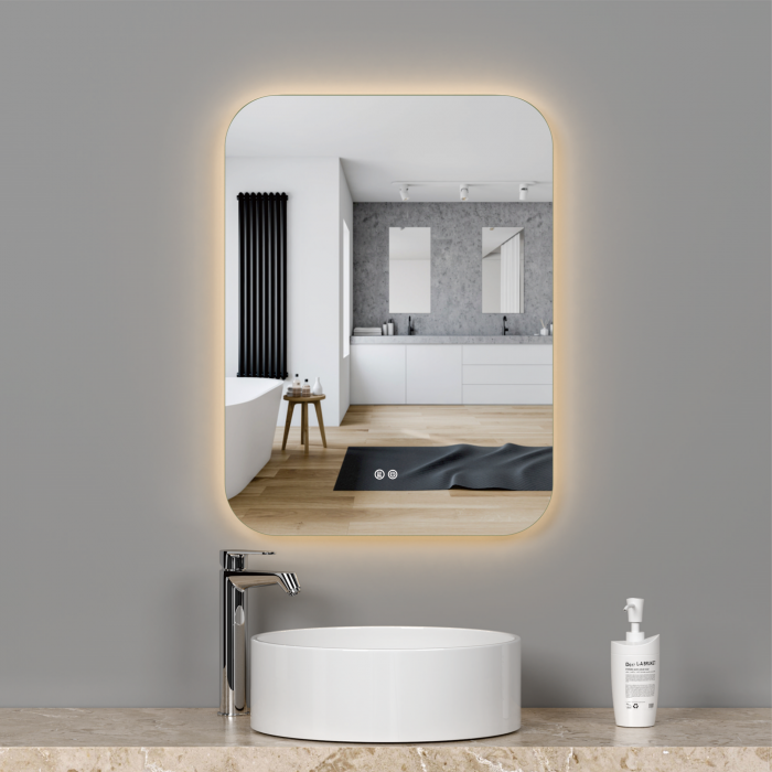 Oglinda LED 80x60cm, Rama Acril, Intrerupator Touch, Dezaburire, 3 tipuri de lumina, Dimabila   SN 003 [2]