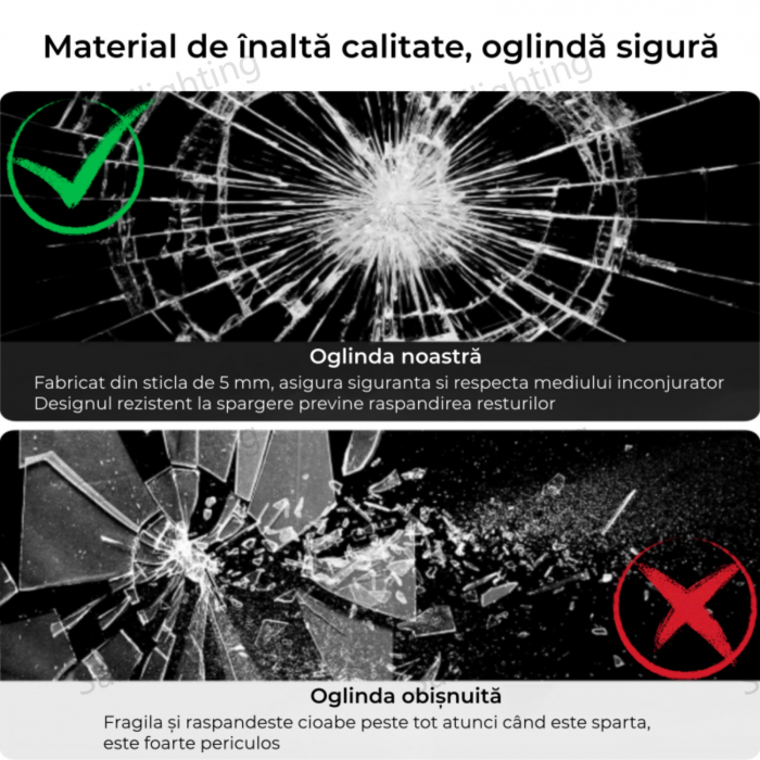 Oglinda LED  90x60 cm,Ovala, Intrerupator Touch, Dezaburire, Rama metal Negru ,3 tipuri de lumina, Dimabila   SN 061  -1 N [6]