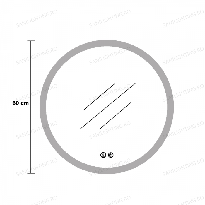 Oglinda LED Diametru 60cm, Intrerupator Touch, Dezaburire, 3 tipuri de lumina, Dimabila  SN 012 [8]