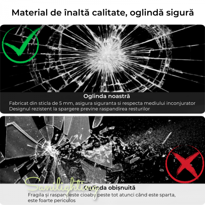 Oglinda LED Diametru 60cm, Intrerupator Touch, Dezaburire, 3 tipuri de lumina, Dimabila  SN 018 [7]