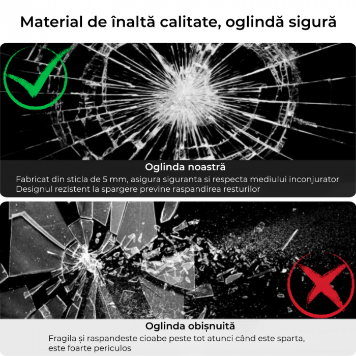 Oglinda LED Diametru 80 cm, Intrerupator Touch, Dezaburire, 3 tipuri de lumina, Dimabila,  Rama Negru SN 22019-1 BK - [8]