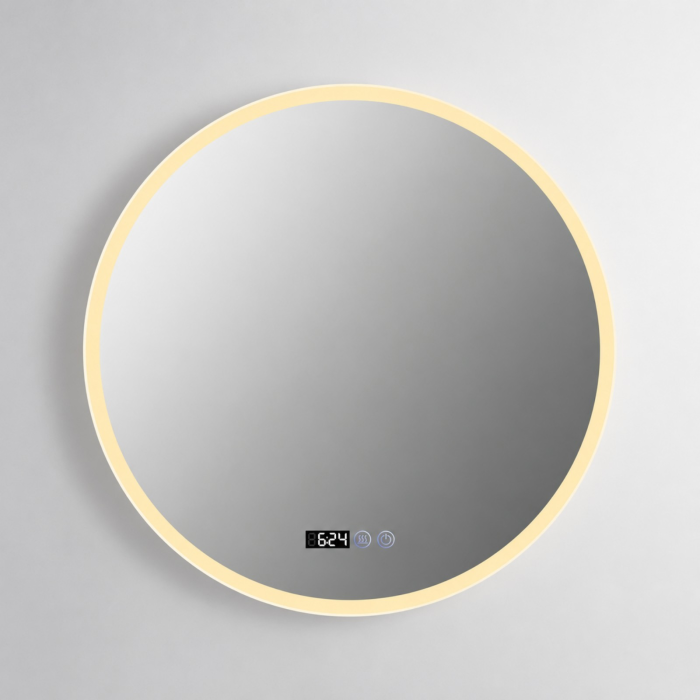 Oglinda LED Diametru 80cm, Intrerupator Touch, ceas si Termometru ,Dezaburire, 3 tipuri de lumina, Dimabila  SN 017-80 [5]