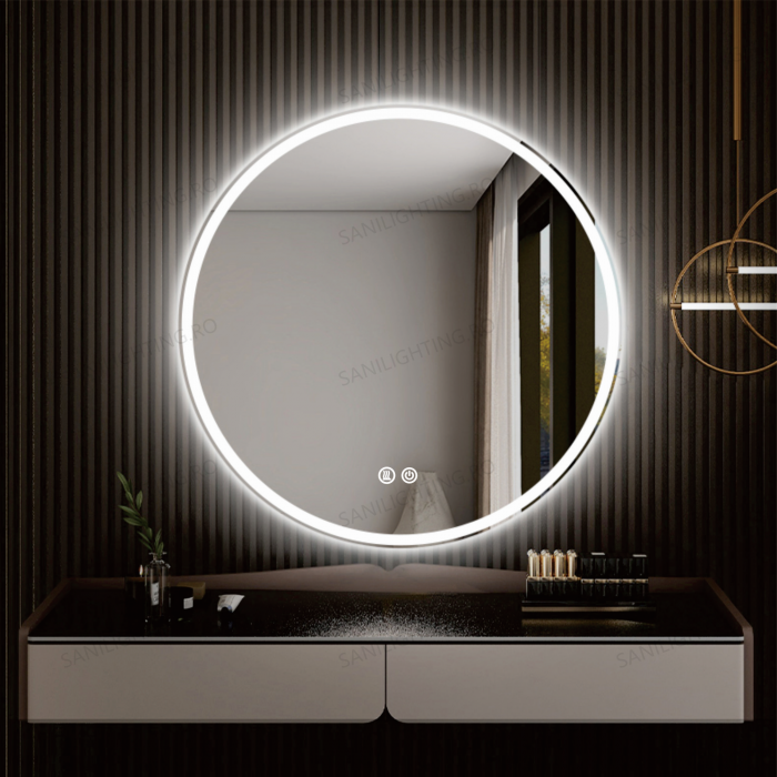 Oglinda LED Diametru 70cm, Intrerupator Touch, Dezaburire, 3 tipuri de lumina, Dimabila  SN 019 [2]
