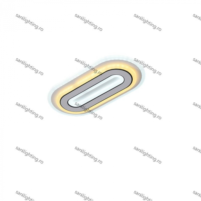Plafoniera Led Oval 66W, Alba  3 tipuri de lumina 3000K/4000K/6500K [2]