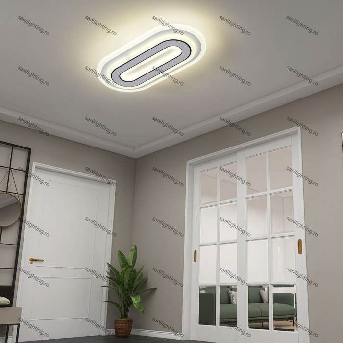 Plafoniera Led Oval 66W, Alba  3 tipuri de lumina 3000K/4000K/6500K [1]