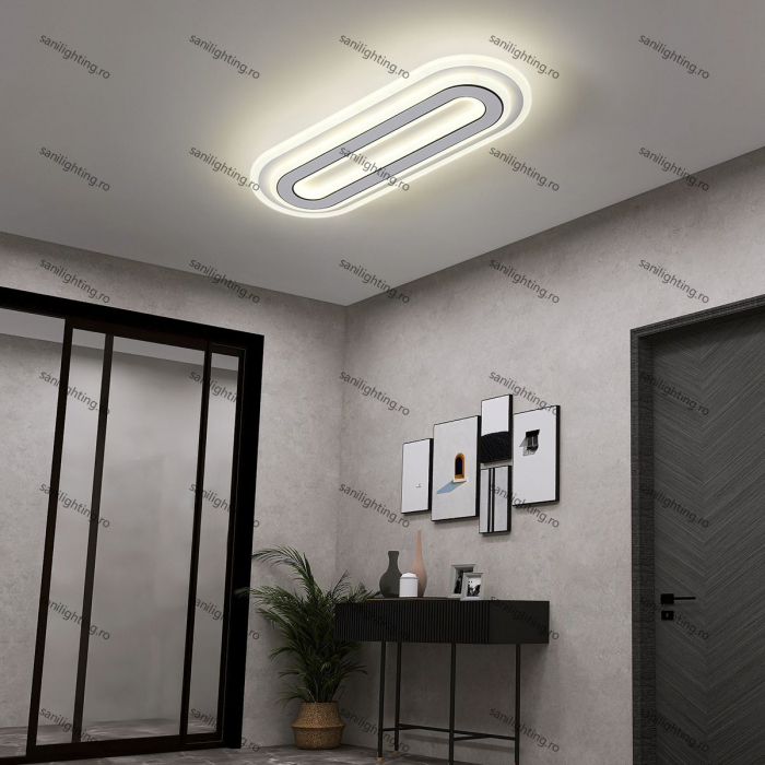 Plafoniera Led Oval 94W, Alba 3 tipuri de lumina 3000K/4000K/6500K [1]