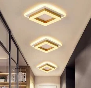 Plafoniera Led 34W ,patrat , 3 tipuri de lumina  ,Auriu [2]