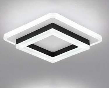 Plafoniera Led 34W , patrat , 3 tipuri de lumina  ,Negru [3]