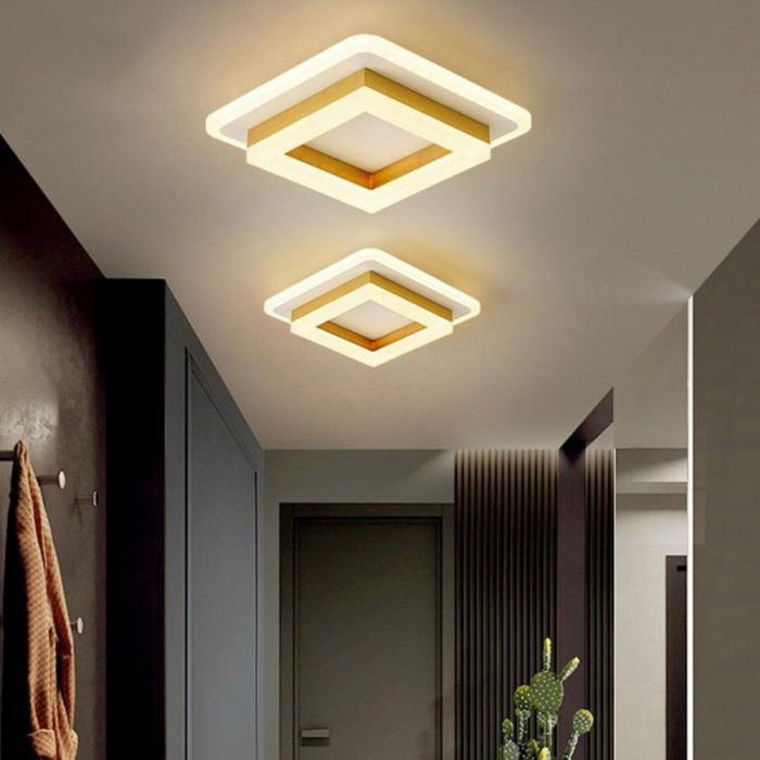 Plafoniera Led 41W patrat 3 tipuri de lumina  Auriu [1]