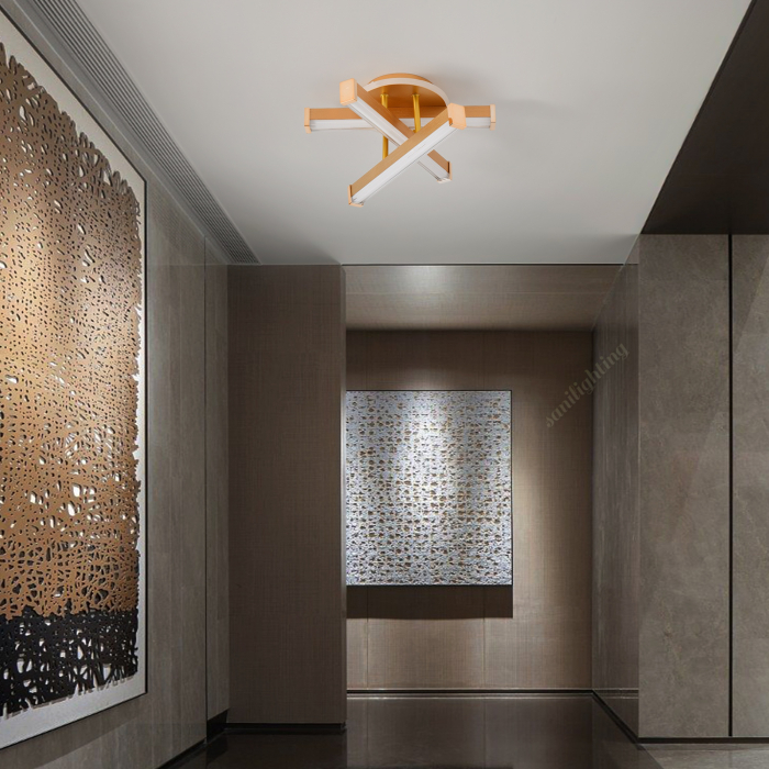 Plafoniera Led 52W 3 tipuri de lumina Auriu [4]