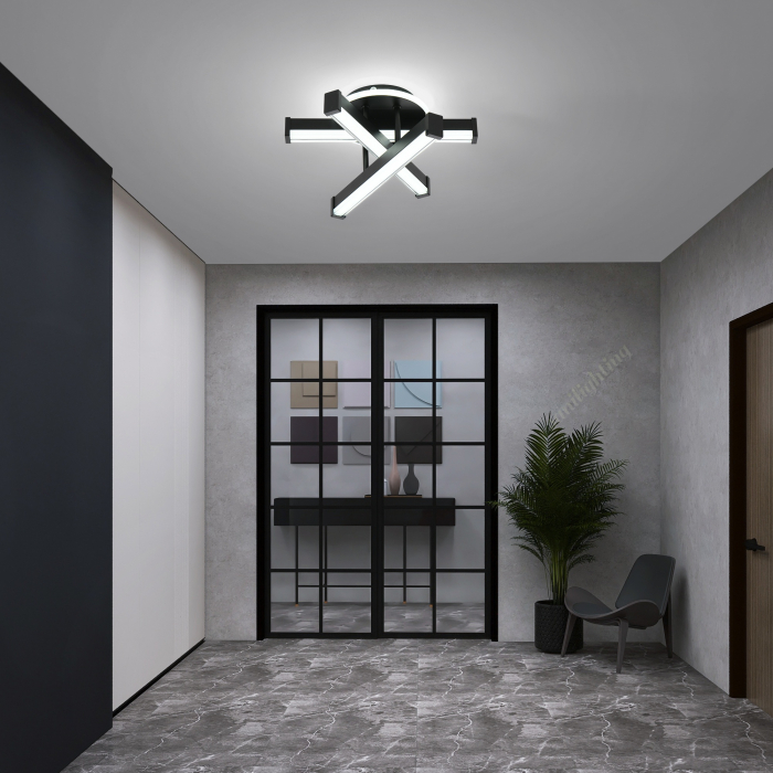 Plafoniera Led 52W 3 tipuri de lumina Negru [1]