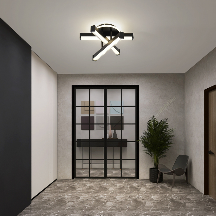 Plafoniera Led 52W 3 tipuri de lumina Negru [2]