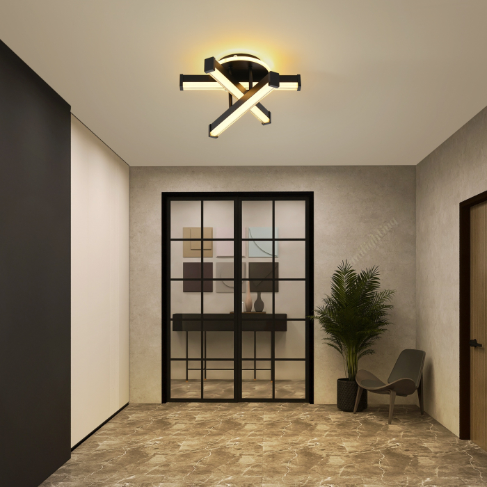 Plafoniera Led 52W 3 tipuri de lumina Negru [3]