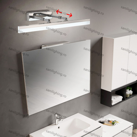 Produse - Aplica de baie 58cm,36W dimensiune reglabila,3 tipuri de lumina CROM