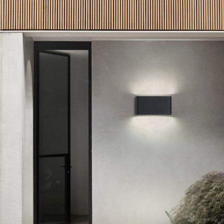 Aplice de exterior - Aplica de exterior 8W lumina rece Negru