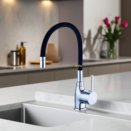 Baterie bucatarie lebada monocomanda ODIN teava flexibila Negru [3]