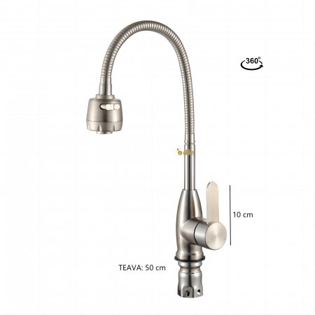 Baterie chiuveta bucatarie ODIN din INOX SUS304 teava flexibila [1]