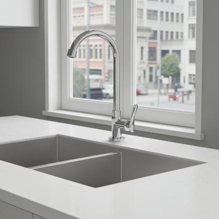 Baterii bucatarie - Baterie chiuveta o singura cale ODIN din INOX SUS304 cromat