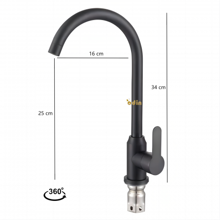 Baterie lebada de bucatarie din INOX SUS304 culoare negru [1]