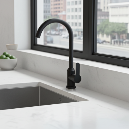 Baterie lebada de bucatarie din INOX SUS304 culoare negru [1]