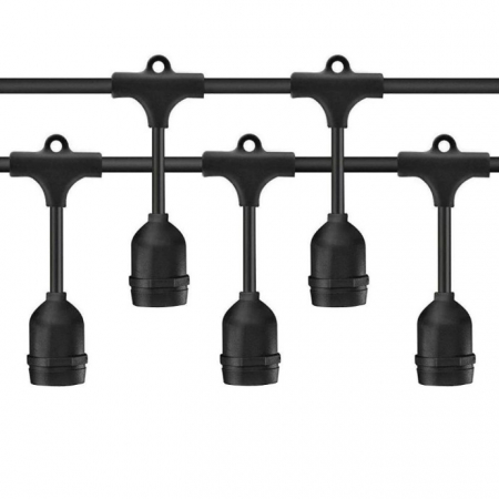 Lampi gradina - Ghirlanda luminoasa, 15m, interconectabil, E27, IP65, 15 becuri
