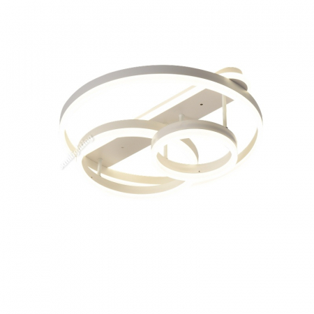 Lustra Led Cerc 174W, Alba, 3 nivele, telecomanda, intensitate reglabila [2]