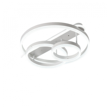 Lustra Led Cerc 174W, Alba, 3 nivele, telecomanda, intensitate reglabila [1]