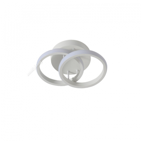 Lustra Led Cerc 28W, Alba, 2 cercuri, 3 faze iluminat,  3000K/4000K/6500K [4]