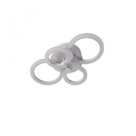 Lustra Led Cercuri 80W (40W+40W), Alba, 4 brate, telecomanda, intensitate reglabila [4]