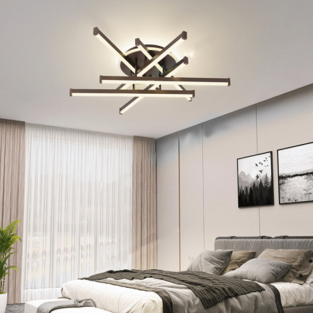 Lustre LED - Lustra Led Linii 150W, Maro, telecomanda, intensitate reglabila