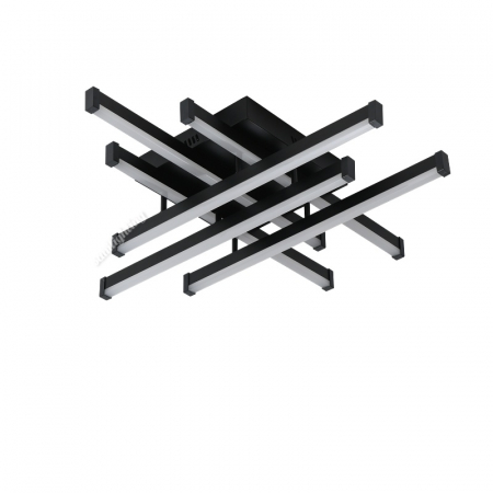 Lustra Led Linii 160W, Neagra, 6 brate, telecomanda, intensitate reglabila [4]