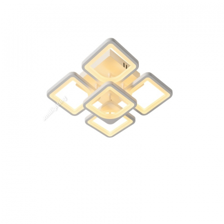 Lustra Led Patrat 120W, Alba, 4+1 brate, telecomanda, intensitate reglabila [1]