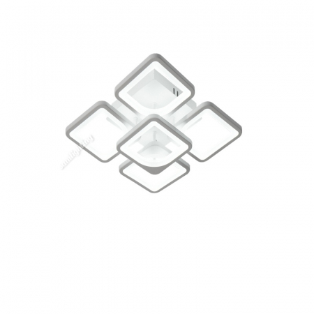 Lustra Led Patrat 120W, Alba, 4+1 brate, telecomanda, intensitate reglabila [3]