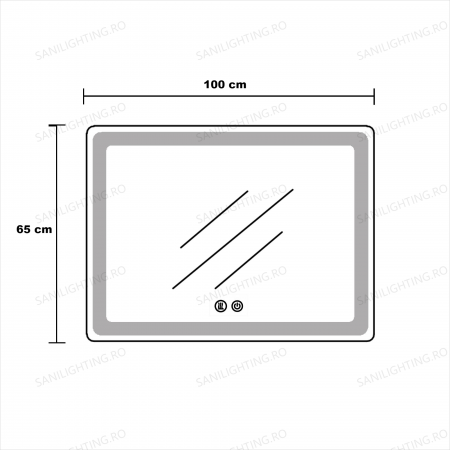 Oglinda LED 100x65cm, Rama Acril, Intrerupator Touch, Dezaburire, 3 tipuri de lumina, Dimabila  SN 052 [8]