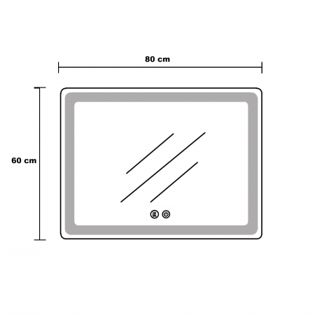 Oglinda LED  80x60 cm, Intrerupator Touch, Dezaburire, 3 tipuri de lumina, Dimabila, Rama Auriu  SN 033 GD [4]