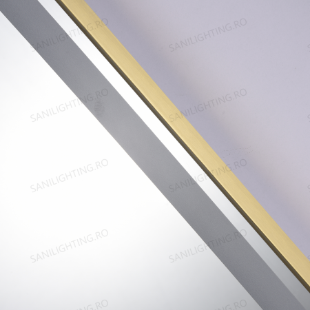 Oglinda LED  80x60 cm, Intrerupator Touch, Dezaburire, 3 tipuri de lumina, Dimabila, Rama Auriu  SN 039 GD [5]