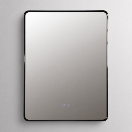 Oglinda LED  80x60 cm, Intrerupator Touch, Dezaburire, 3 tipuri de lumina ,Dimabila , Rama Negru SN 041 BK [3]