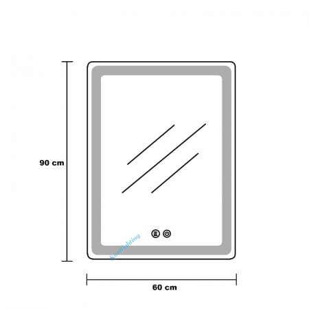 Oglinda LED  90x60 cm,Ovala, Intrerupator Touch, Dezaburire, 3 tipuri de lumina, Dimabila  ,Margine Mata , SN 061 - 101 [5]