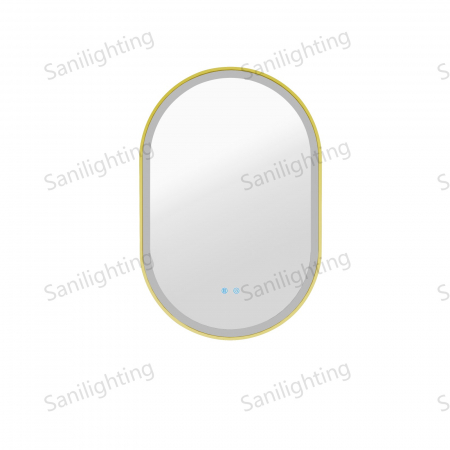 Oglinda LED  90x60 cm,Ovala, Intrerupator Touch, Dezaburire, Rama metal Negru ,3 tipuri de lumina, Dimabila   SN 061  -1 N [2]
