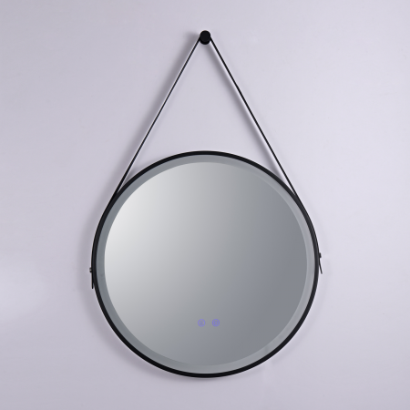 Oglinda LED Diametru 60 cm, Intrerupator Touch, Dezaburire, 3 tipuri de lumina,  Dimabila  Rama Negru  SN 009 [5]