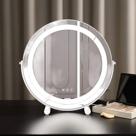 Oglinda Led  ,Makeup ,3 feluri de lumina , Touch, Dimabila , Rotunda [1]