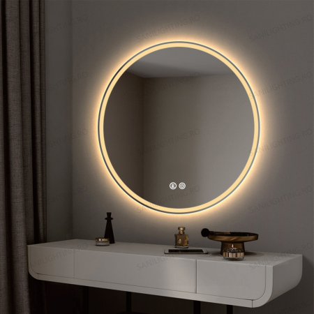 Oglinda LED Diametru 70cm, Intrerupator Touch, Dezaburire, 3 tipuri de lumina, Dimabila  SN 019 [2]