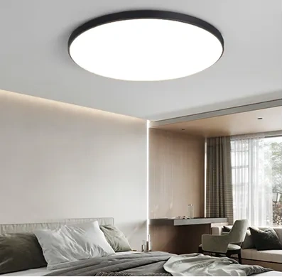 Aplice Baie - Plafoniera , Slim , 60W ,IP 44 , Diametru 50cm ,Lumina rece , Negru