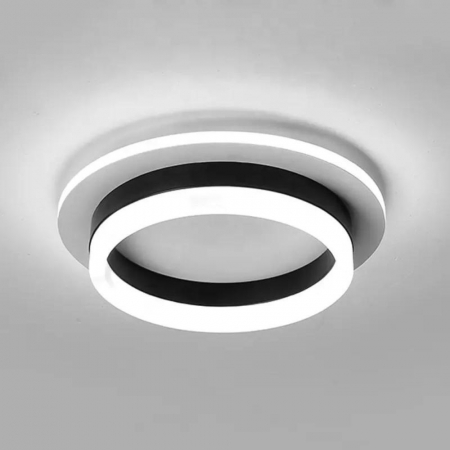 Lustre ,Aplice ,Candelabre cu cristal - Plafoniera Led  28W , rotund , 3 tipuri de lumina  ,Negru