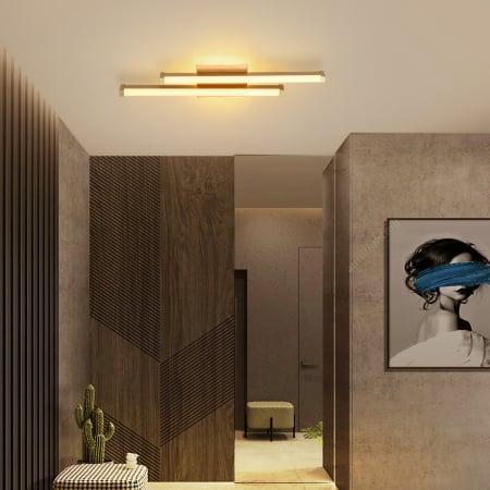 Plafoniera Led 44W 3 tipuri de lumina Auriu [4]