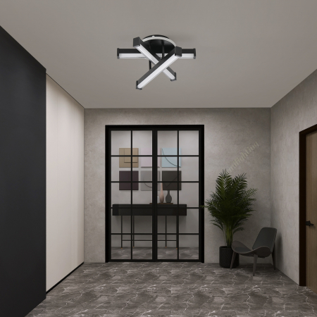 Plafoniera Led 52W 3 tipuri de lumina Negru [3]