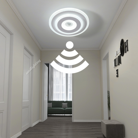 Aplice si Plafoniere - Plafoniera Led Cerc 24W, Senzor de miscare, 6500K
