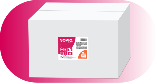 Sovio - Prosoape pliate V albe, 150 pros/pach, 21x25cm, 2 straturi [2]