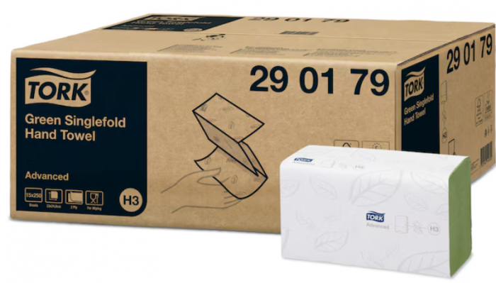 Tork - Prosoape pliate V verzi, 250 pros/pach, 25x23cm, 2 straturi [1]