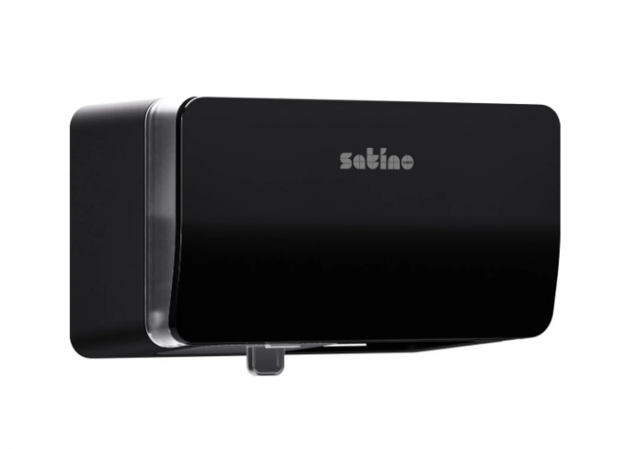 Satino Hyginity - Dispenser negru hârtie igienică mică (twin) [1]